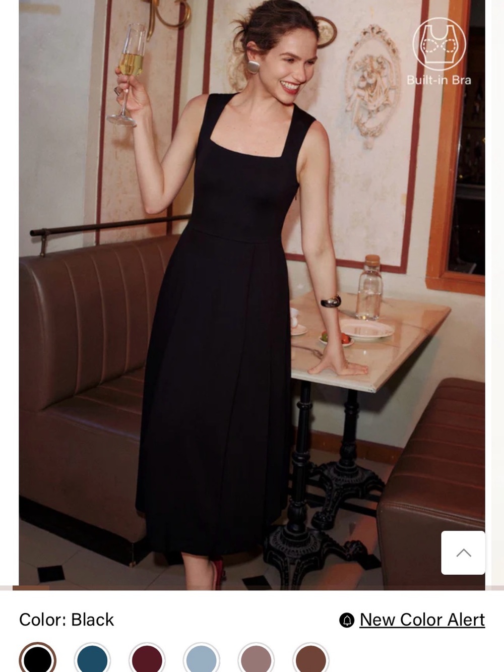 OGL Black Sleeveless Midi Fit-and-Flare Dress